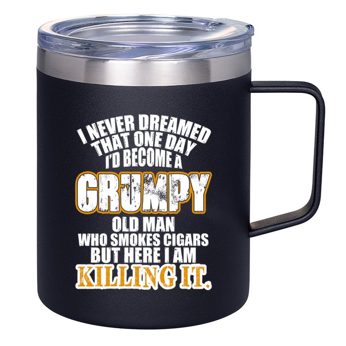 Grumpy Old Man Who Smokes Cigars 12oz Stainless Steel Coffee Mug