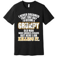 Grumpy Old Man Who Smokes Cigars Premium T-Shirt