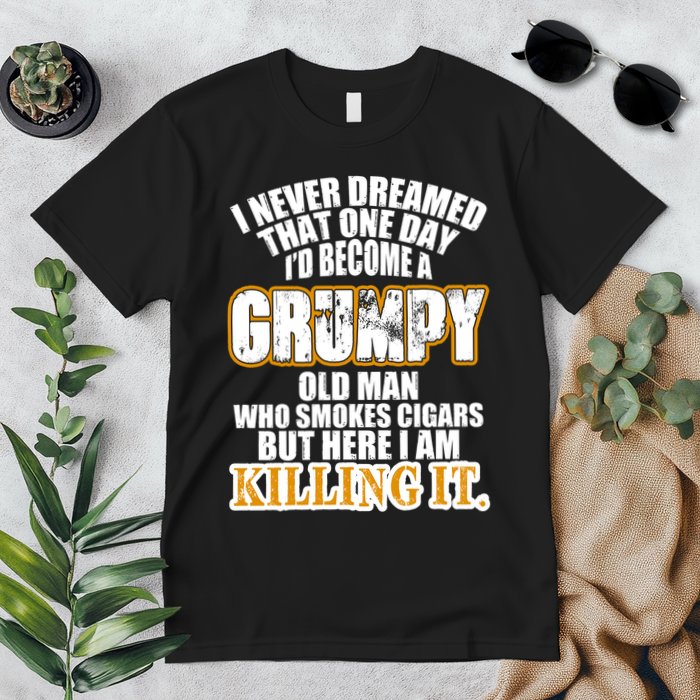 Grumpy Old Man Who Smokes Cigars Premium T-Shirt