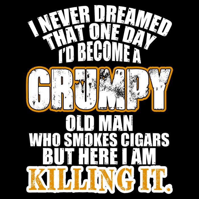 Grumpy Old Man Who Smokes Cigars Premium T-Shirt
