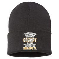 Grumpy Old Man Who Smokes Cigars Sustainable Knit Beanie