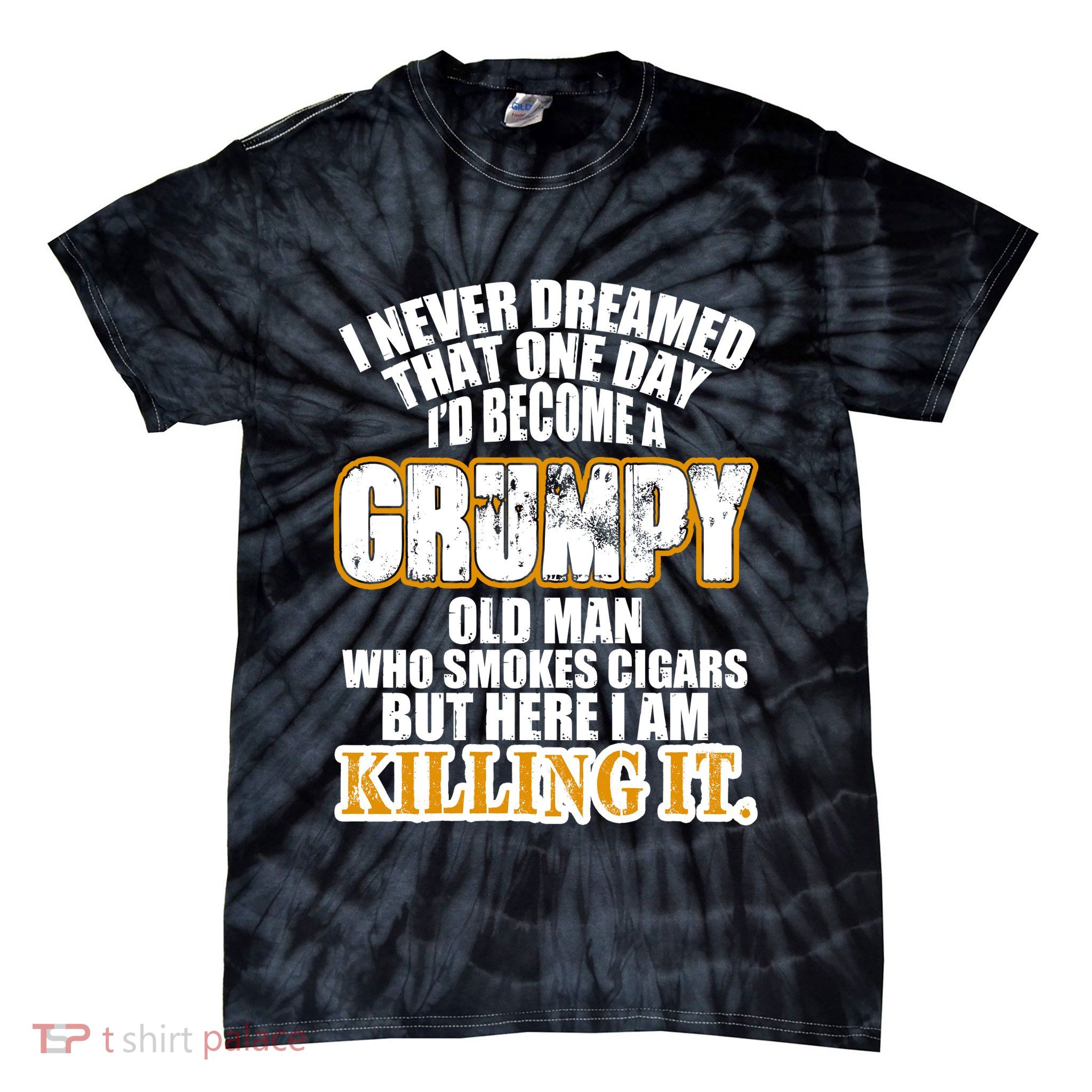 Grumpy Old Man Who Smokes Cigars Tie-Dye T-Shirt