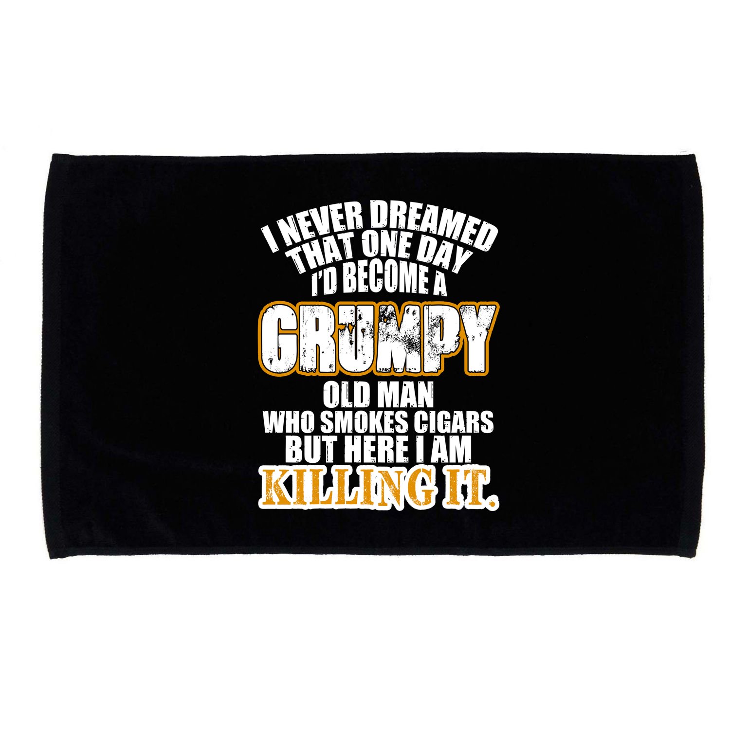 Grumpy Old Man Who Smokes Cigars Microfiber Hand Towel
