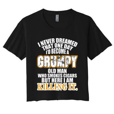 Grumpy Old Man Who Smokes Cigars Crop Top