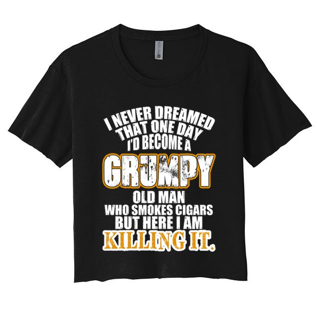 Grumpy Old Man Who Smokes Cigars Crop Top