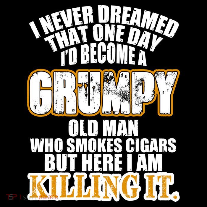 Grumpy Old Man Who Smokes Cigars Cropped Pullover Crew
