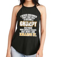 Grumpy Old Man Who Smokes Cigars Women's Perfect Tri Rocker Tank