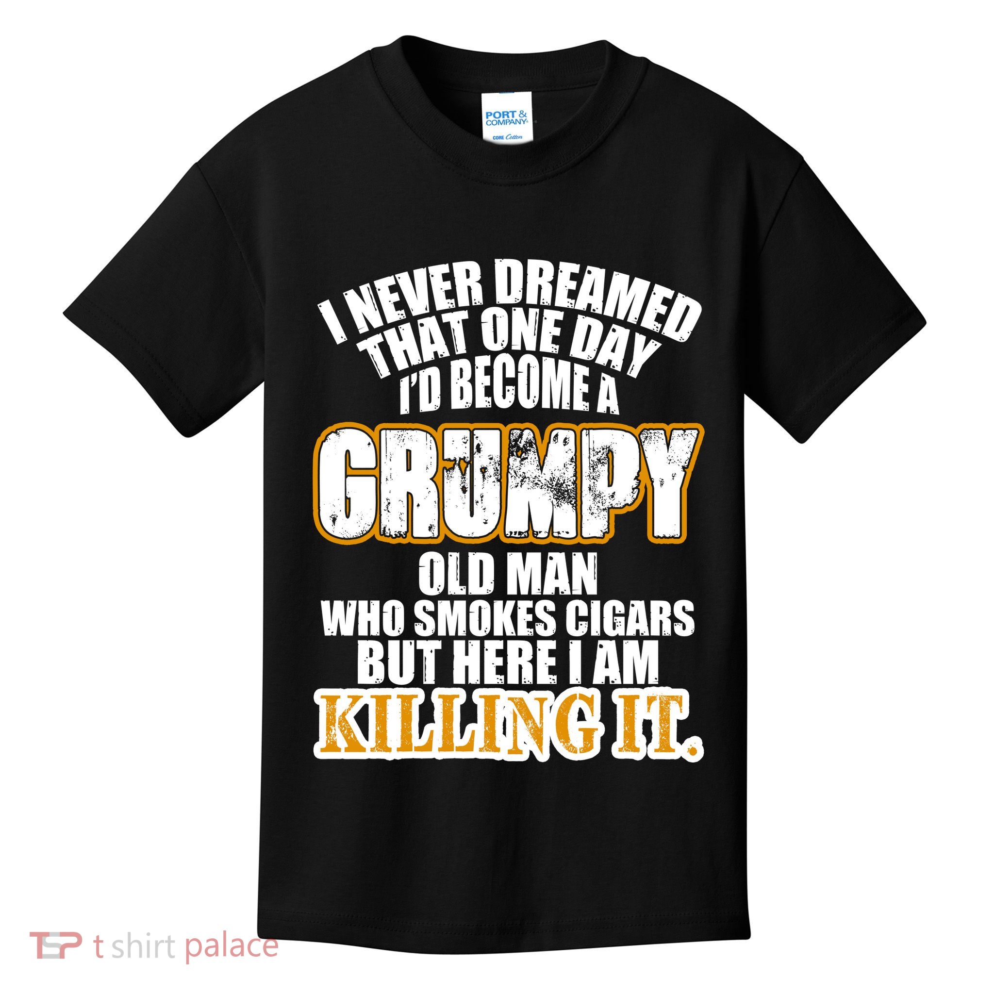 Grumpy Old Man Who Smokes Cigars Kids T-Shirt