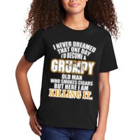 Grumpy Old Man Who Smokes Cigars Kids T-Shirt