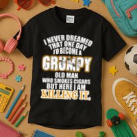 Grumpy Old Man Who Smokes Cigars Kids T-Shirt