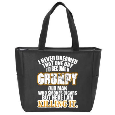 Grumpy Old Man Who Smokes Cigars Zip Tote Bag