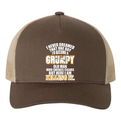 Grumpy Old Man Who Smokes Cigars Yupoong Adult 5-Panel Trucker Hat