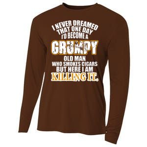 Grumpy Old Man Who Smokes Cigars Cooling Performance Long Sleeve Crew