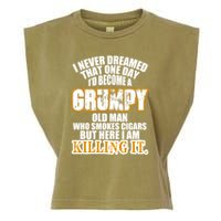 Grumpy Old Man Who Smokes Cigars Garment-Dyed Women's Muscle Tee