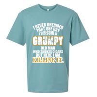 Grumpy Old Man Who Smokes Cigars Sueded Cloud Jersey T-Shirt
