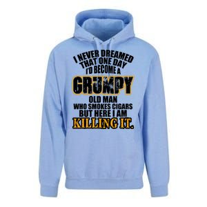 Grumpy Old Man Who Smokes Cigars Unisex Surf Hoodie