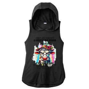 Grouchy Old Woman Cow Pissing Me Off And Dealing With Idiots Ladies PosiCharge Tri-Blend Wicking Draft Hoodie Tank