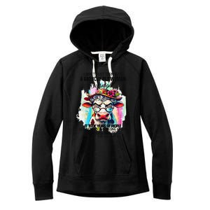 Grouchy Old Woman Cow Pissing Me Off And Dealing With Idiots Women's Fleece Hoodie