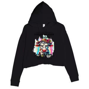 Grouchy Old Woman Cow Pissing Me Off And Dealing With Idiots Crop Fleece Hoodie