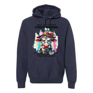 Grouchy Old Woman Cow Pissing Me Off And Dealing With Idiots Premium Hoodie