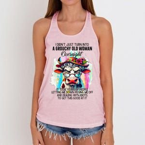 Grouchy Old Woman Cow Pissing Me Off And Dealing With Idiots Women's Knotted Racerback Tank