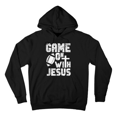 Game On With Jesus Football Field Football Christian Bible Hoodie