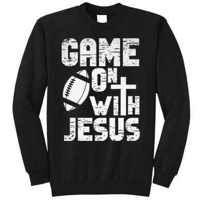 Game On With Jesus Football Field Football Christian Bible Sweatshirt