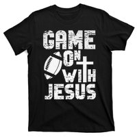 Game On With Jesus Football Field Football Christian Bible T-Shirt