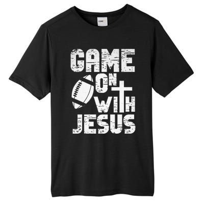 Game On With Jesus Football Field Football Christian Bible Tall Fusion ChromaSoft Performance T-Shirt