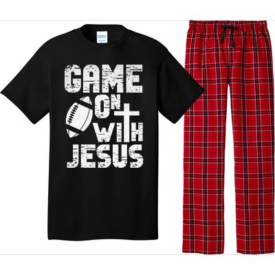 Game On With Jesus Football Field Football Christian Bible Pajama Set