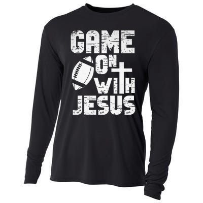 Game On With Jesus Football Field Football Christian Bible Cooling Performance Long Sleeve Crew