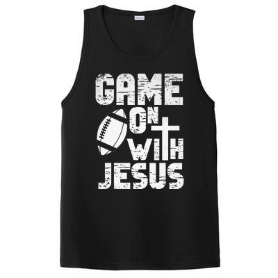 Game On With Jesus Football Field Football Christian Bible PosiCharge Competitor Tank