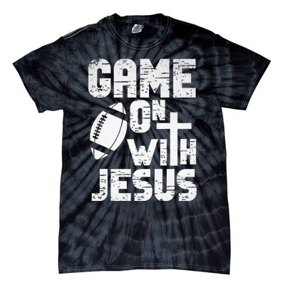 Game On With Jesus Football Field Football Christian Bible Tie-Dye T-Shirt