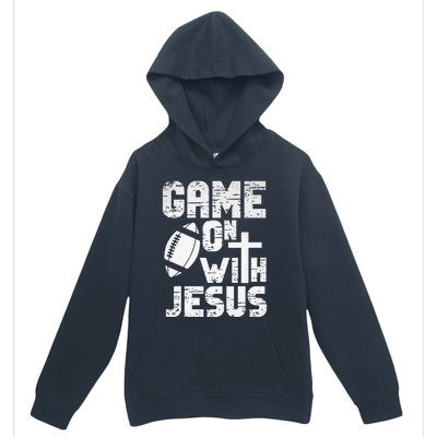 Game On With Jesus Football Field Football Christian Bible Urban Pullover Hoodie