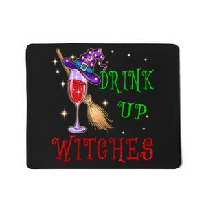 Glass Of Wine Drink Up Witches Funny Drinking Wine Halloween Mousepad