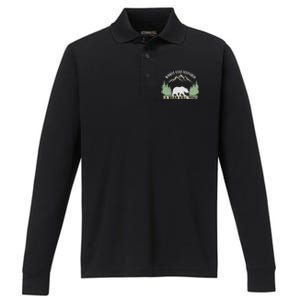 Go Outside Worst Case Scenario A Bear Kills You Camping Performance Long Sleeve Polo