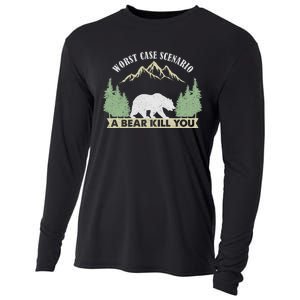 Go Outside Worst Case Scenario A Bear Kills You Camping Cooling Performance Long Sleeve Crew