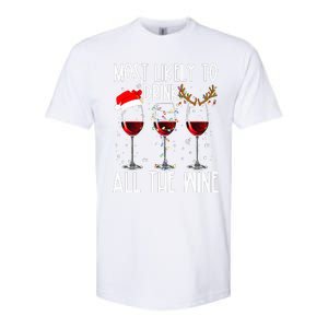 Glasses Of Wine Xmas Most Likely To Drink All The Wine Softstyle CVC T-Shirt