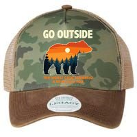 Go Outside Worst Case Scenario A Bear Kills You Camping Legacy Tie Dye Trucker Hat