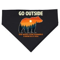 Go Outside Worst Case Scenario A Bear Kills You Camping USA-Made Doggie Bandana