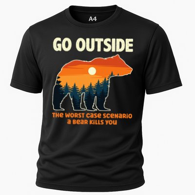 Go Outside Worst Case Scenario A Bear Kills You Camping Performance Shirt