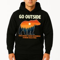 Go Outside Worst Case Scenario A Bear Kills You Camping Hoodie