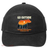 Go Outside Worst Case Scenario A Bear Kills You Camping 7-Panel Snapback Hat