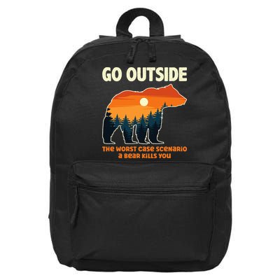 Go Outside Worst Case Scenario A Bear Kills You Camping 16 in Basic Backpack