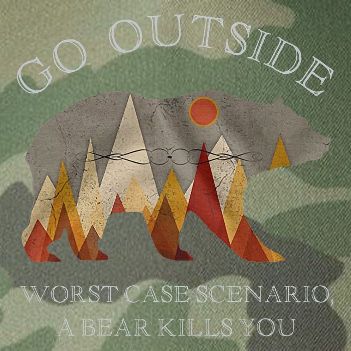 Go Outside Worst Case Scenario A Bear Kills You Camping Legacy Tie Dye Trucker Hat