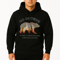 Go Outside Worst Case Scenario A Bear Kills You Camping Hoodie