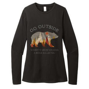 Go Outside Worst Case Scenario A Bear Kills You Camping Womens CVC Long Sleeve Shirt