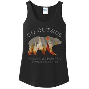 Go Outside Worst Case Scenario A Bear Kills You Camping Ladies Essential Tank