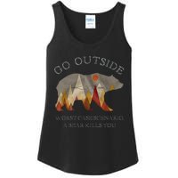 Go Outside Worst Case Scenario A Bear Kills You Camping Ladies Essential Tank