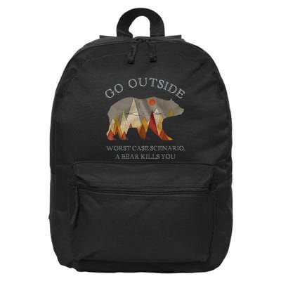 Go Outside Worst Case Scenario A Bear Kills You Camping 16 in Basic Backpack